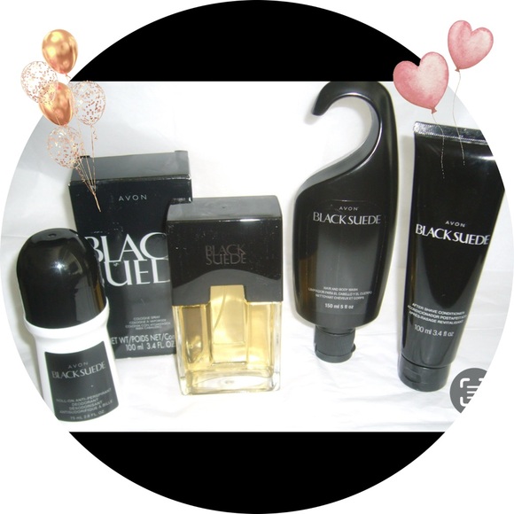Avon Mens Black Suede 4pc Bundle (A)